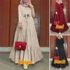 Roupas étnicas elegantes babados de pescoço de manga longa abaya maxi vestido muçulmano feminino primavera dubai peru hijab manto femme islâmico