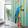 Shower Curtains Creen Parrot Curtain Bathroom Decor Animal Home With Hooks Room Accessories Durable Polyester