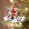 Decorações de Natal Árvore do velho homem de bicicleta pingente de pingente de pingente de madeira de madeira pingente de decoração do ano de decoração Navidad ornamentos 3t