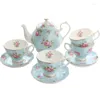 Cups Saucers European-Style Coffee Cup Set Home Ceramic Pot Bone China middag 1 4 Saucer voor mensen