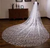 Bridal Veils Luxury Wedding Veil With Comb One Layers Soft Net Lace Beaded Appliques White Ivory Champagne Customize