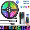 LED -remsor Smart Bluetooth LED -remssljus Infraröd kontroll RGB5050 Musiksynkronisering Flexibel 5V -lampa för TV -bakgrundsbelysning Juldekoration Present P230315