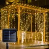 LED Strips 3MX3M Solar LED Strain String Light Garland Garland Christmas Lights Wedder Fairy Light Party Yard Garden Garden Holiday P230315