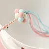Cat Toys 1PC Teaser Wand Beaded Kitten Stick Interactive Toy Nappa con Bell Pompon Forniture per animali domestici