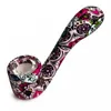 Cool Pattern Coloré Silicone Portable Style Pipes Herb Tabac Oil Rigs Verre Multihole Filtre Bol Handpipes Fumer Cigarette Main Titulaire Tube DHL