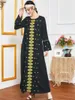 Etnische kleding Mode voor dames geborduurd Lange lente en herfstkleed Muslim rok Fraked Abaya Dubai -jurken