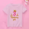 T-shirts Nouveaux Enfants Filles D'été D'anniversaire T-shirts À Manches Courtes T-shirt Taille 1 2 3 4 5 6 7 8 9 10 Ans Enfants Fête Vêtements Tops W0317