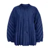 Jaquetas femininas Miyake plissado Batwing Sleeves Jacket Mulheres 2023 Spring Zipper Windbreaker Moda coreana Loose Casaco curto