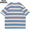 Męskie tshirty 2023 Mężczyźni Tshirt Hip Hop Streetwear Striped T Shirt Harajuku bawełny swobodny luźne tshirt letnie topy krótkie rękaw