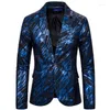 Męskie garnitury klamry błyszczące po przekątnej paski Blazer Men projektuje jedną kurtkę męską modę Singers Ubrania B448