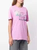 Dames T-shirt 23SS Isabel Marant Dames Ontwerper Mode Klassiek Katoenen T-shirt Nieuw IS Dames Letter Color Blocking Bedrukking Ronde hals Korte mouw T-shirt Vier kleuren