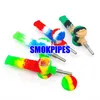 Coloré Multifonction Silicone Pipes Herbe Tabac En Verre Filtre Cuillère Multihole Bol Portable Plates-formes Pétrolières 10 MM Ongles Pointe Paille Pipes Fumer Porte-Cigarette DHL