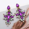 Boucles d'oreilles pendantes rétro violet strass Type C Vintage longue bande goutte d'eau boucle d'oreille pour les femmes mode déclaration bijoux en gros