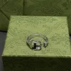 2023 Designer New Gujia S925 Sterling Silver Double G Key Ring jämfört med gamla män och kvinnor