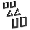 Boucles d'oreilles créoles Huggie paires or noir carré ensemble acier inoxydable géométrique Rectangle Triangle minimaliste petites boucles d'oreilles créoles