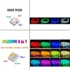 Bandes LED RGB LED Strip Lights 5050 RGBWW 4in1 Bluetooth APP Sync Musique Bande Diode Luses LED Ruban Néon Éclairage de Nuit Pour Chambre TV P230315