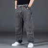 Mens jeans 10xl oversize mannen mode streetwear plus size katoen losse broek casual lading ademende grote dikke broek 230317