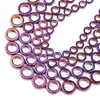 Perline Altro 8/10/12/14mm Viola Ematite Pietra Naturale Cerchio Rotondo Distanziatori Sciolti Per Gioielli Che Fanno Accessori Per Braccialetti Fai Da TeAltro