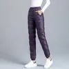 Pantalon femme hiver femmes vers le bas femme épaississement mince coton rembourré chaud pantalon taille haute pantalon droit dames G156