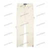 Spodnie xinxinbuy mężczyźni designerski dżins dżinsja List Jacquard Fabric Spring Summer Bawełna Casualne spodnie List Khaki szary morel