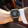 Relógios de pulso Luxo Top Brand Watch for Men Skull Diamond Unique Design Design Wristwatch Hip Hop Calendário Relógios masculinos Tonneau Relloj Hombre