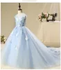 Robes de fille Robe de Noël pour filles de luxe pour mariage et robe de soirée Robe de princesse de la Sainte Communion Appliques élégantes Flower Girl Prom Come W0314