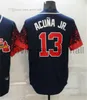 新しい野球ジャージ12ホルヘソルラー13Ronald Acuna Jr. 24 Deion Sanders Jersey Size s  -  xxxl