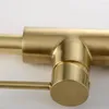 Kitchen Faucets Brushed Gold & Black Faucet And Cold Water Tap Single Handle Rotation Classical Sink Mixer