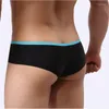 Underbyxor Mens underkläder Boxare Micro Ice Silk Pants Appeal Sexy Heren Panty Bikini Pouch Enhancing Cueca de Homem Sensuella manliga kläder