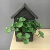 Dekorative Blumen Holzhaus Retro Kupfer Geld Gras Hause Künstliche kleine Topfpflanze Gefälschte Rettich Bonsai