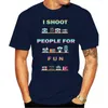 Magliette da uomo I Shoot People For Fun Mens Tee Po Camera Spoof Fashion Men Hip Hop 3D Print Novità