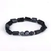 Strand Natutal Bround Black Tourmaline Grey Labradorite Semi -Stone Bead Charm Unisex Energy Браслет для мужчин -женщин