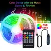 LED Şeritler LED Strip Light Müzik Senkronizasyonu Uzaktan Kumanda RGB5050 LED STRITT BANT MINI 20KEYS SES KONTROLİ Oda Dekoru TV Ortam Aydınlatma P230315