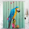 Shower Curtains Creen Parrot Curtain Bathroom Decor Animal Home With Hooks Room Accessories Durable Polyester