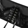 Bustiers corsets femmes mode sexy pu cuir corset goth punk bandage lacet-up noir bustier streetwear streetbust support