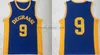 NCAA Drake Jimmy Brooks Basketball Jerseys College #9 Degrassi School Community School Jerseys Blue Moive Jersey Shirts S-2xl