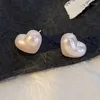 Stud Earrings U-Magical Luxury Laser Beam Light Love Heart Imitation Pearl Earings For Women Shining Wedding Jewelry Accessories