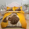 Set di biancheria da letto Trendy Puppy Pug Hippie Boho Style Set copripiumino per animali domestici