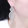 Studörhängen Skysuk Bridal Luxury Crystal Tassels For Women Eesthetic Geometric Rhinestone Bride Wedding Jewelry Christmas Gift