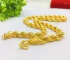 Chains Luxury 18K Gold Necklace For Men's Wedding Engagement Jewelry Delicate Linen Flower Leading Chain Anniversary Gift Male