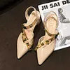 Designer Sandals Summer 2023 Women Shoes Fashion Rivet Heels Pointed Toe Ladies Party Dress Woman High