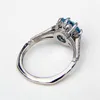 Wedding ringen mode gesneden blauwe ronde ring voor vrouwen verlovingsmaat 6-10 edwi22