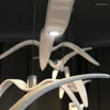ペンダントランプノルディックランプシーガルデザインバーキッチンバードのためのシャンデリアライトを導いた天井照明器具ハウスデコレーション