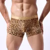 Underbyxor cockcon leopard sexiga herr underkläder boxare bulge förbättring påse män shorts glider sömlösa manliga trosor fancy märke