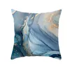Pillow Blue Flower Marble Pattern Decorative Cover Floral Case For Car Sofa Decor Pillowcase Home Pillows 45 X 45cm