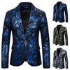 Ternos masculinos Buckle Shiny Stripe Diagonal Blazer Men projeta uma jaqueta Mensagem de moda Cantores Casa B448