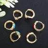 Brincos de argola vintage pequenos coração de bronze huggie para mulheres cúbicas zirconia moda moda jóias simples garotas do presente de festa