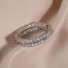 Hoop Earrings Trendy Cubic Zirconia Hoops For Women Party Daily Wearable Delicate Girl Bling Female Jewelry