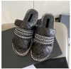 Blade Damen Hanfseil gewebte Metallkette Sandale Slipper Designer Mode Luxus elegant schlichtes Material flache Schuhe komfortables Design