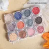 Glitter de unha HNDO 12 cores Lattice Candy Woolen Powder Açúcar para acessórios de arte profissional Manicure Pigmment Poeira